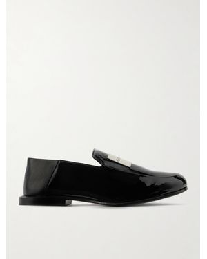 Givenchy Loafers Aus Lackleder Mit Applikation Und Einklappbarer Fersenpartie - Schwarz
