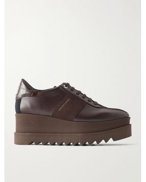 Stella McCartney Snake-Effect Leather Sneakers - Brown