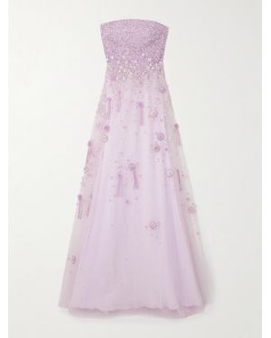 Georges Hobeika Embellished Tulle Gown - Pink