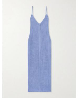 Haight Luna Open-Knit Midi Dress - Blue