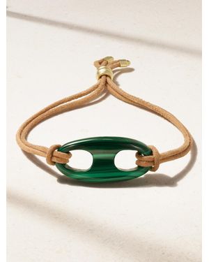 Jenna Blake 18-Karat Malachite And Suede Bracelet - Vert