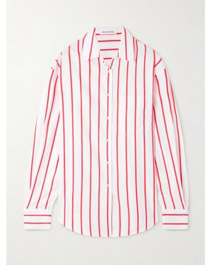 Frankie Shop Lui Oversized Striped Cotton-Poplin Shirt - Red