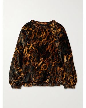 Isabel Marant Dabia Sweatshirt Aus Samt Mit Leopardenprint - Braun