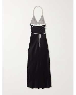 Alexander Wang Cutout Crystal-Embellished Silk Gown - Black