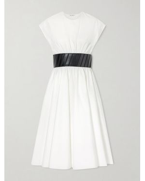 Alaïa Belted Cotton-Poplin Midi Dress - White