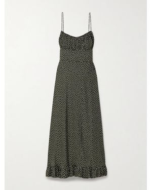 Doen Rosaria Midikleid Aus Einer Seidenmischung Mit Polka-Dots - Grün