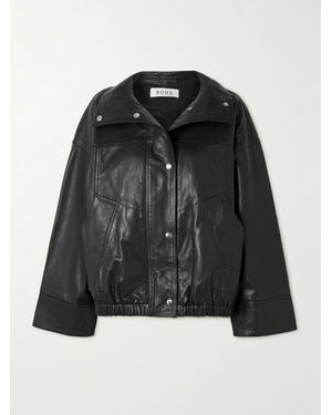 Rohe Leather Bomber Jacket - Black