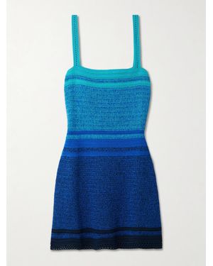 Escvdo Plumar Minikleid Aus Gehäkelter Baumwolle - Blau