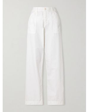 Matteau Cotton Straight-Leg Pants - White