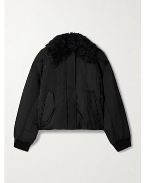Proenza Schouler Vadra Mohair And Cotton-Blend Fleece-Trimmed Padded Recycled-Twill Jacket - Black
