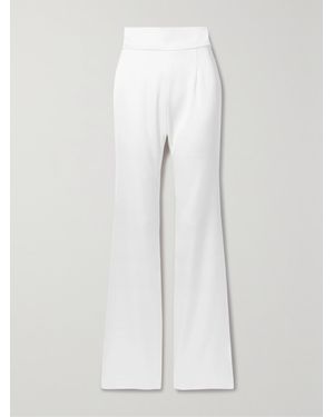 Galvan London Satin Flared Trousers - White