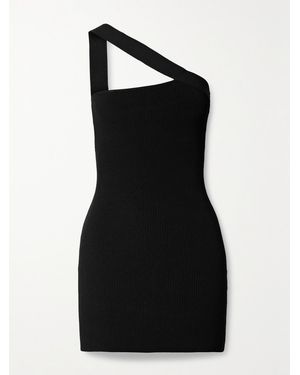 GAUGE81 Soria One-Shoulder Ribbed-Knit Mini Dress - Black