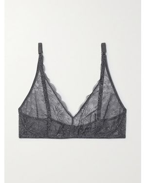 I.D Sarrieri Charlotte Lace And Tulle Soft-Cup Triangle Bra - Grey