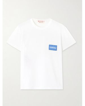 Marni Appliquéd Organic Cotton-Jersey T-Shirt - White