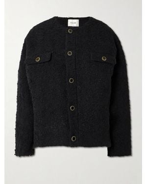 FRAME Veste Oversize En Bouclé De Coton Mélangé Cocoon - Noir