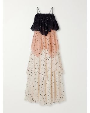 Aje. Songstress Polka-Dot Organza Maxi Dress - Multicolour