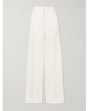Stella McCartney Wool-Crepe Wide-Leg Pants - White