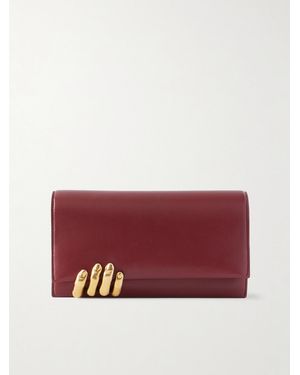 KHAITE Embellished Textured-Leather Clutch