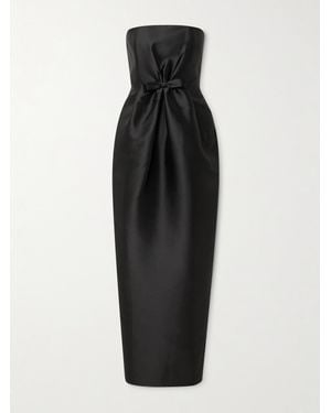 BERNADETTE Lenette Strapless Bow-Detailed Taffeta Gown - Black