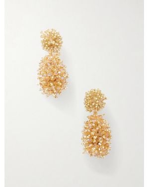 Oscar de la Renta Beaded-Tone Earrings - Metallic