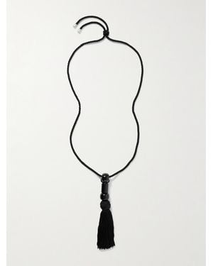 Le Sundial Trinity, Onyx And Satin Cord Necklace - White