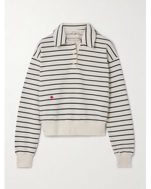 JW Anderson Embroidered Striped Cotton-Jersey Polo Shirt - Multicolor