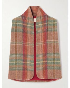 Marta Ferri Ramatuelle Checked Wool Vest - Red