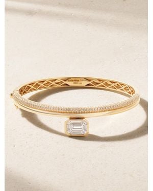 SHAY Floating Bezel 18-Karat Diamond Bangle - Natural