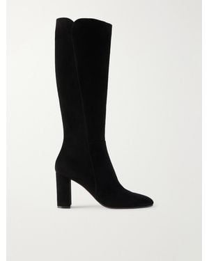 Gianvito Rossi 85 Suede Knee Boots - Black