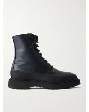 Le Monde Beryl Dolomite Rubber-Trimmed Leather Ankle Boots - Black