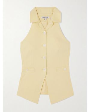 Veronica Beard Orlinda Linen-Blend Twill Vest - Yellow