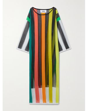 Christopher John Rogers Striped Knitted Maxi Dress - Orange