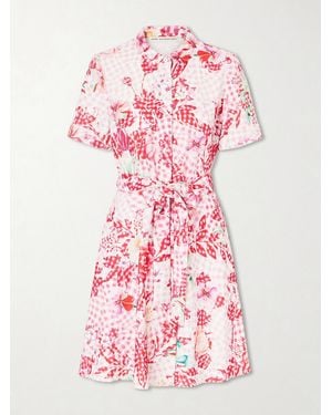 Mary Katrantzou Chima Floral-Print Tie-Detailed Woven Midi Dress - Pink