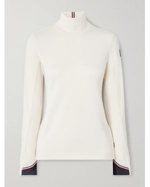 Moncler Polartec Stretch-Knit Turtleneck Base Layer - Natural