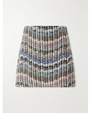 Missoni Striped Metallic Crochet-Knit Mini Skirt - Multicolor