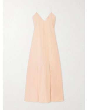 KHAITE Iben Panelled Cotton-Poplin Midi Dress - Orange