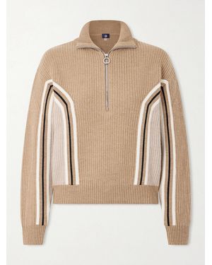 Fusalp Mirala Striped Ribbed Wool Jumper - Natural