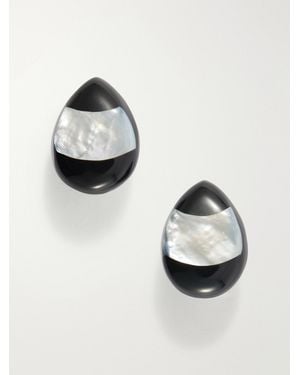 Julietta Divina Rhodium-Plated Resin And Mother-Of-Pearl Earrings - Metallic