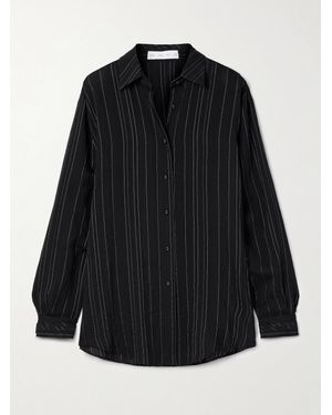 Proenza Schouler Raven Striped Voile Shirt - Black