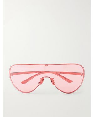 Gucci Logo-Engraved D-Frame Metal Sunglasses - Pink