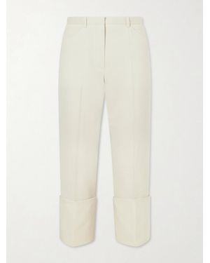 Calvin Klein Ramie-Blend Twill Straight-Leg Pants - White