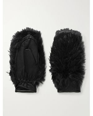 Goldbergh Hill Plush-Trimmed Padded Leather Ski Gloves - Schwarz