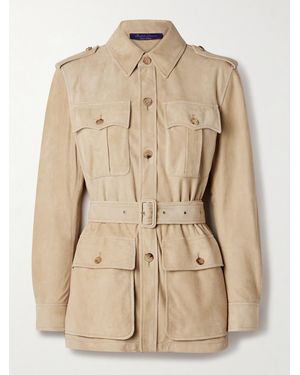 Ralph Lauren Gabbie Belted Suede Jacket - Natural