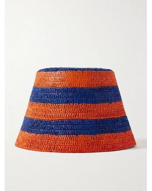 Etro Striped Raffia Bucket Hat - Blue