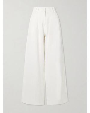 Emporio Sirenuse Annisa Pleated Ramie And Linen-Blend Wide-Leg Trousers - White