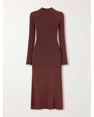 Proenza Schouler Roux Ribbed Midi Dress - Purple