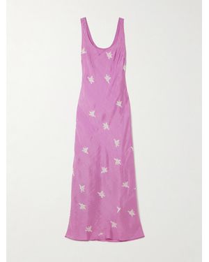 Alix Of Bohemia Jasmine Floral-Print Silk Midi Dress - Pink