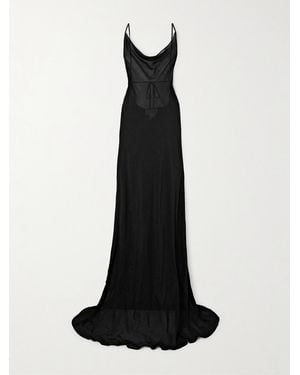 Bondi Born Open-Back Voile Maxi Dress - Black