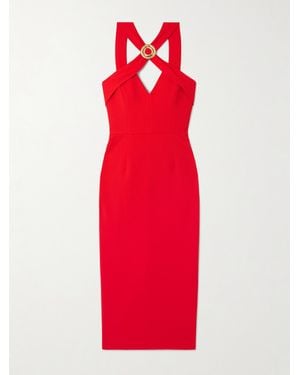 Rebecca Vallance Robe Midi En Crêpe À Ornement Cameron - Rouge