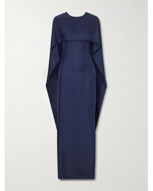 Emilia Wickstead Manolo Blahnik Alphonse Silk Gown - Blue